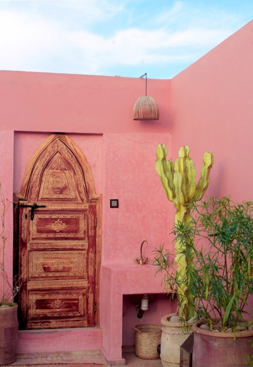 Typical Moroccan doorway in Tangier, Morocco