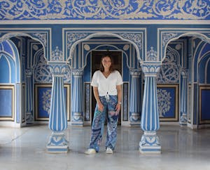 Jessica Wells in the City Palace, Jaipur, India