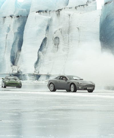 Aston Martins on Glacier Iceland, James Bond, Black Tomato